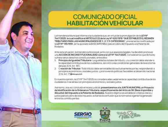 Villa Eliza Villa Elisa rechaza ley de habilitaciones vehiculares