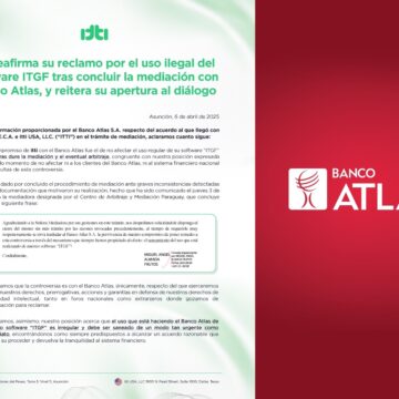 Itti denuncia uso ilegal de software a Banco Atlas